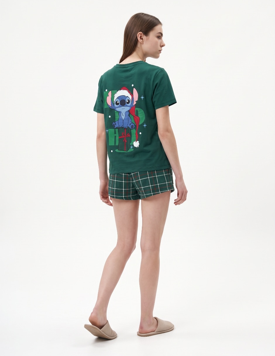 Conjunto pijama navideña Stitch para mujer 2