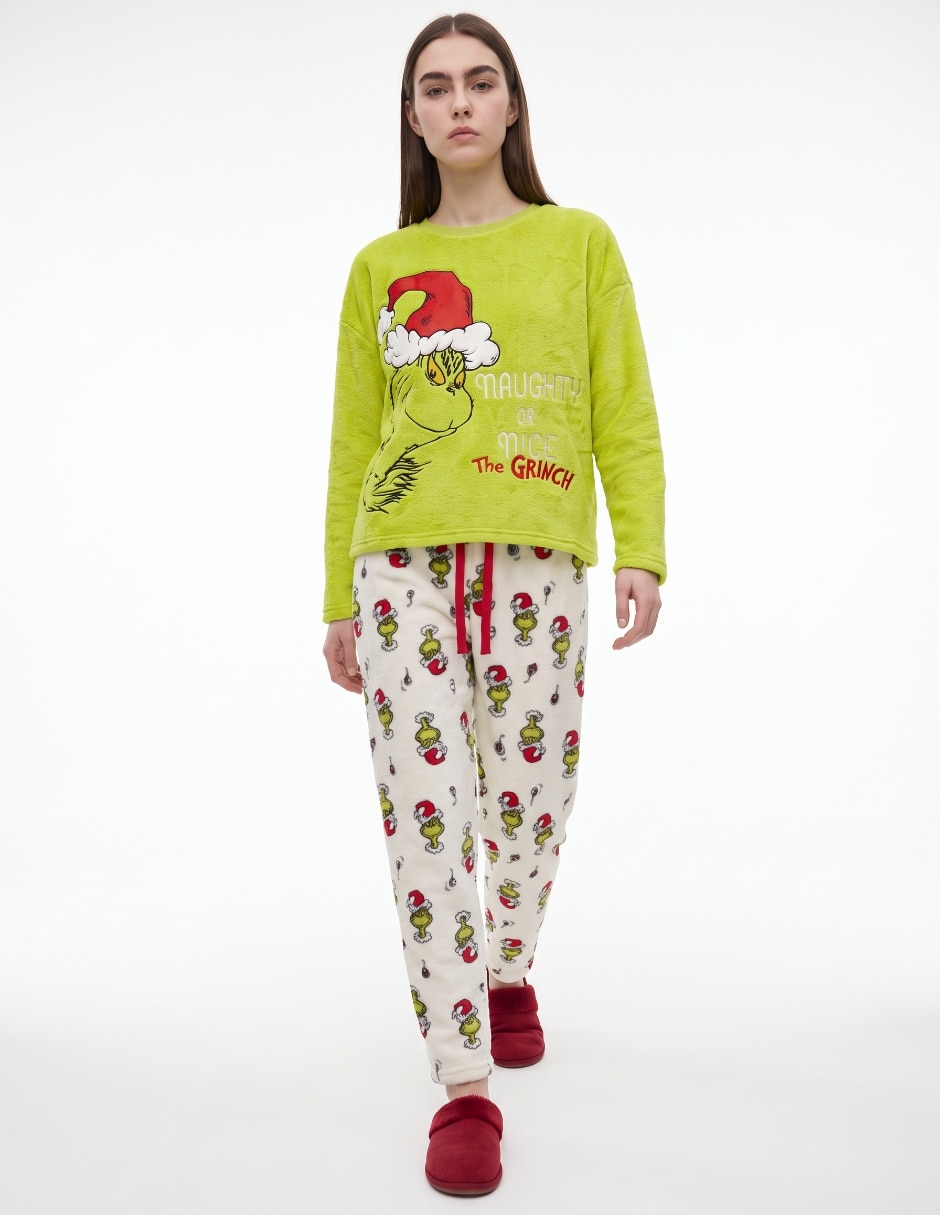 Conjunto pijama navideña Grinch para mujer Conjunto pijama navideña Grinch para mujer