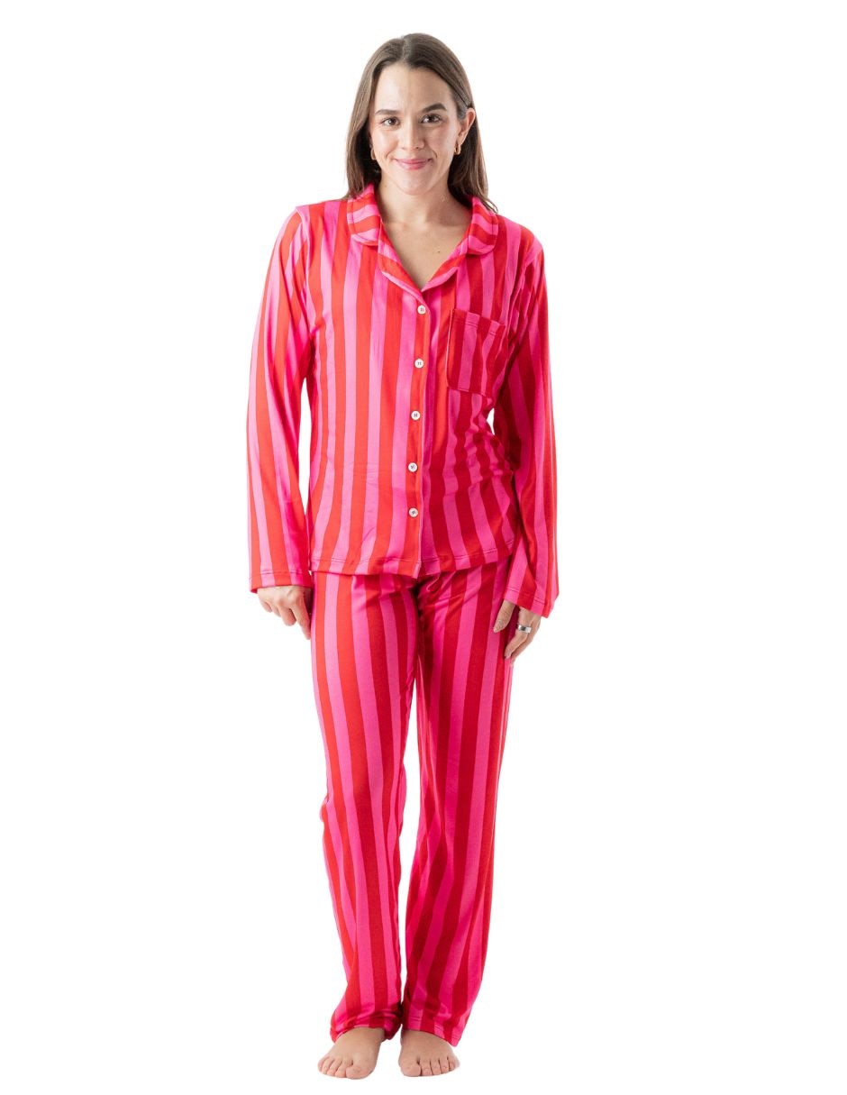 Conjunto pijama raya para mujer