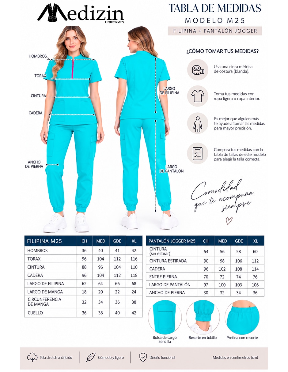 Pijama quirúrgica estilo regular para mujer