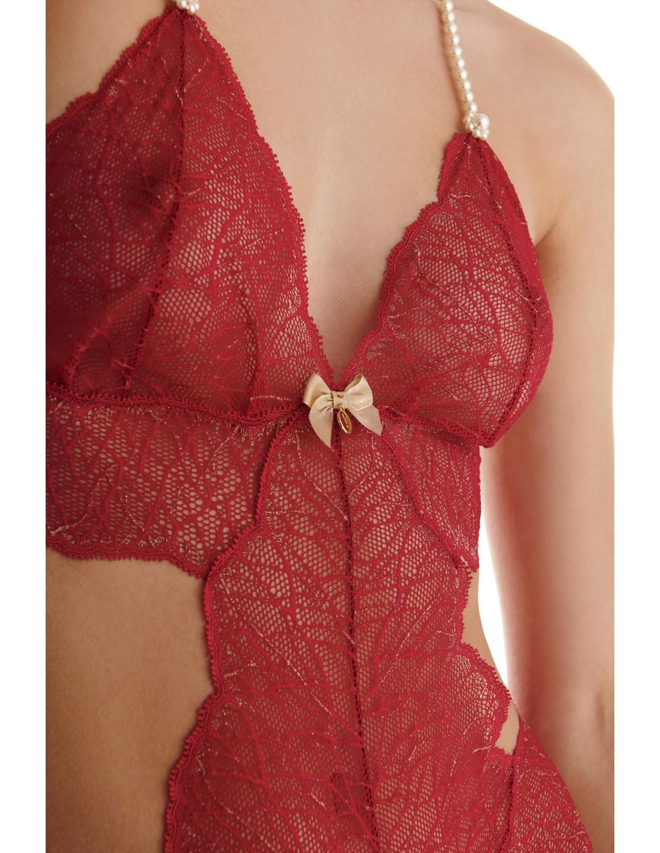 Body cuello Halter escote V para mujer 5