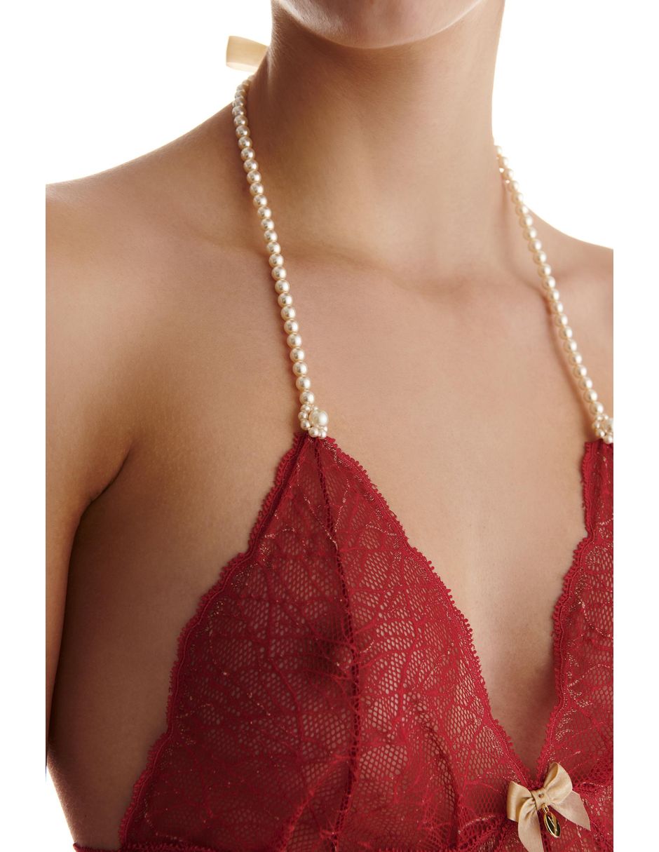Body cuello Halter escote V para mujer 6