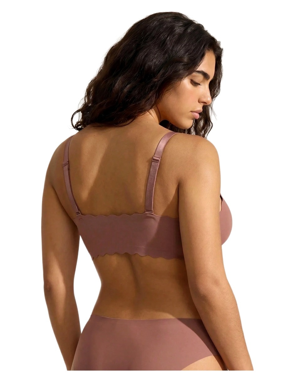 Brassiere escote profundo copa media copa seamless para mujer 3