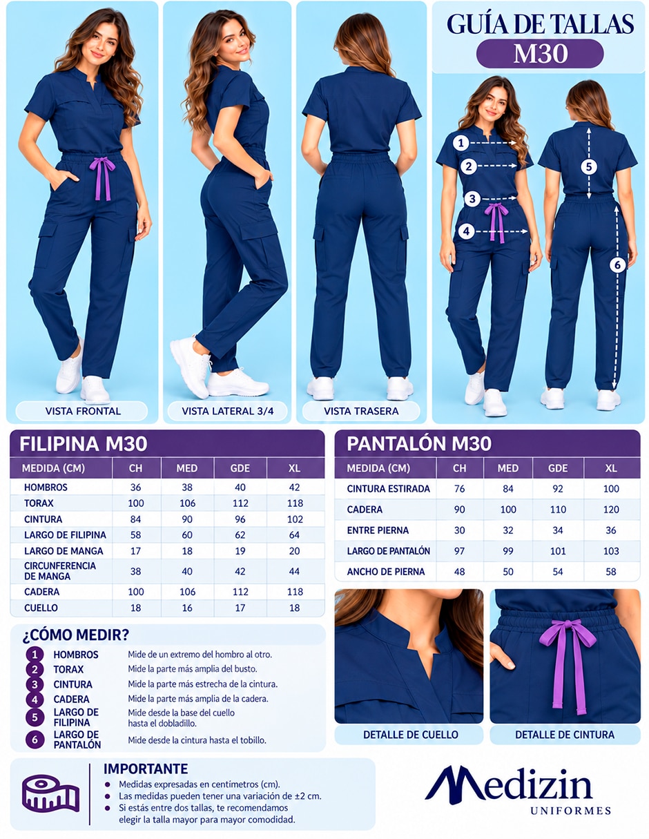 Pijama quirúrgica estilo regular para mujer 4