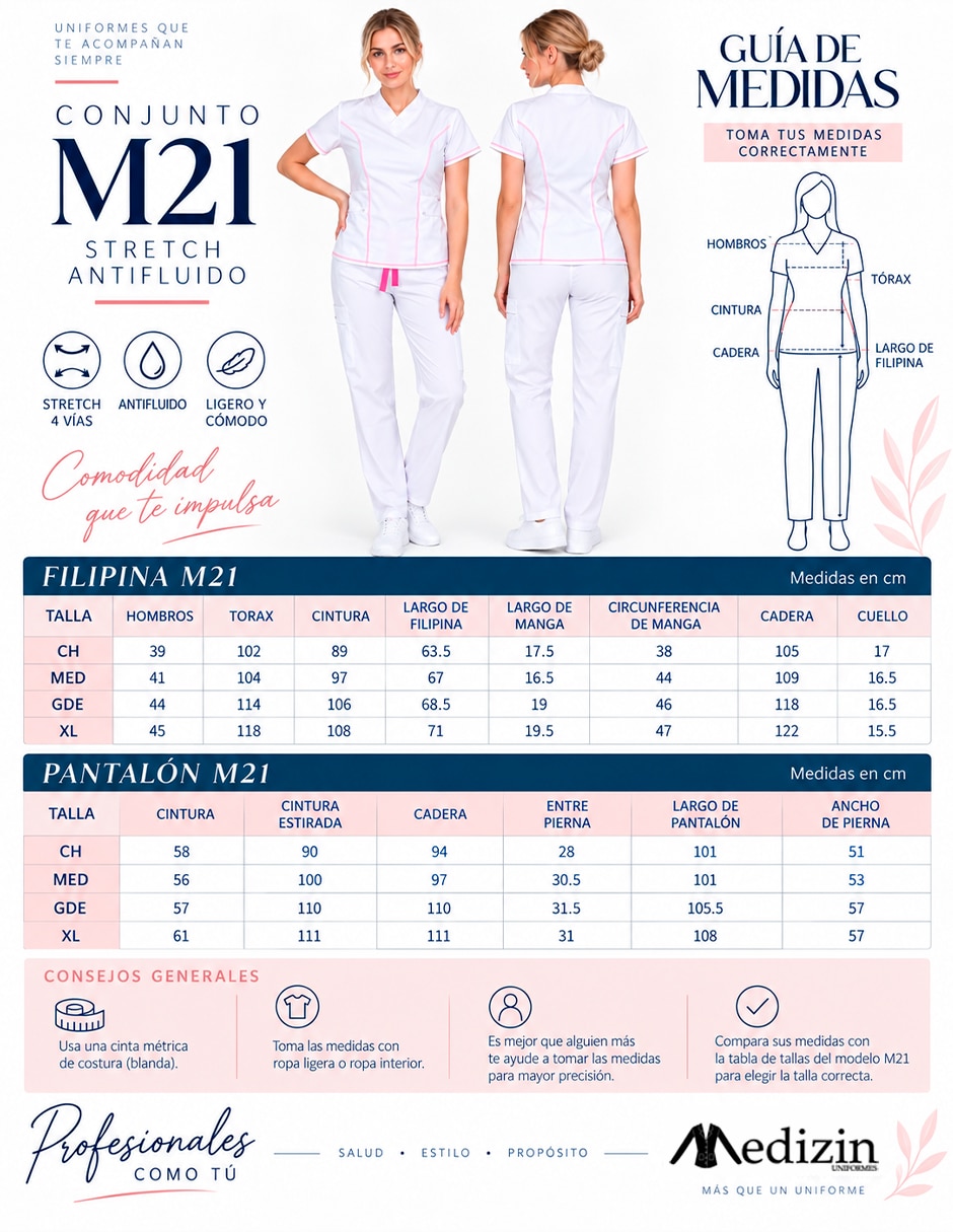 Pijama quirúrgica estilo Regular para Mujer 4