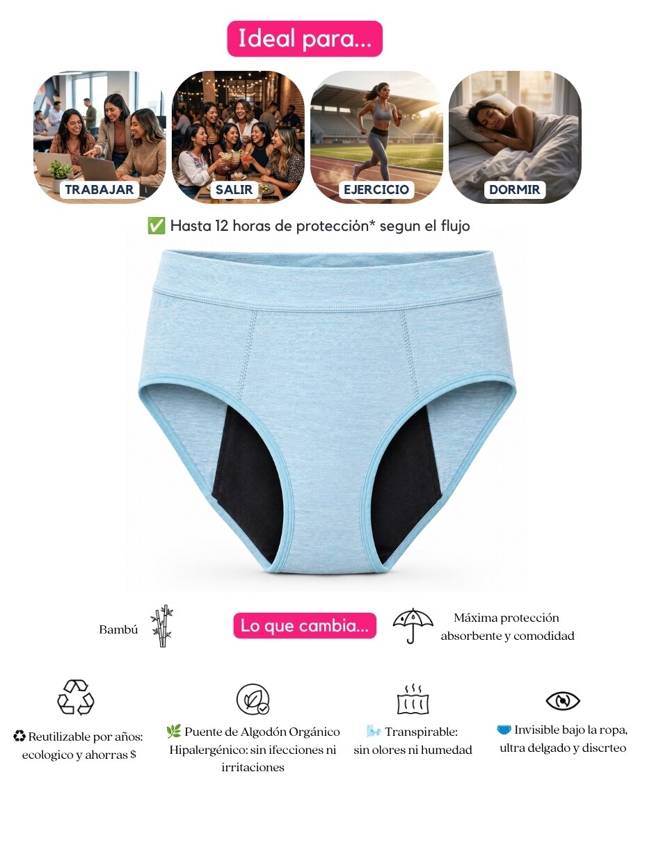 Set panty menstrual flujo Abundante 4