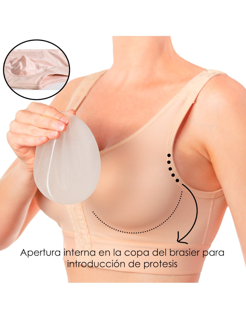 Brassiere peto medio copa sin copa mastectomía para mujer 2
