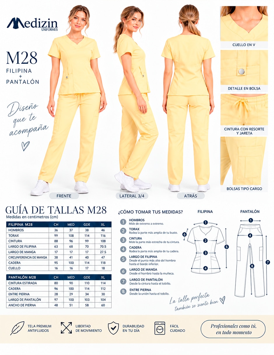 Pijama quirúrgica estilo regular para mujer 6