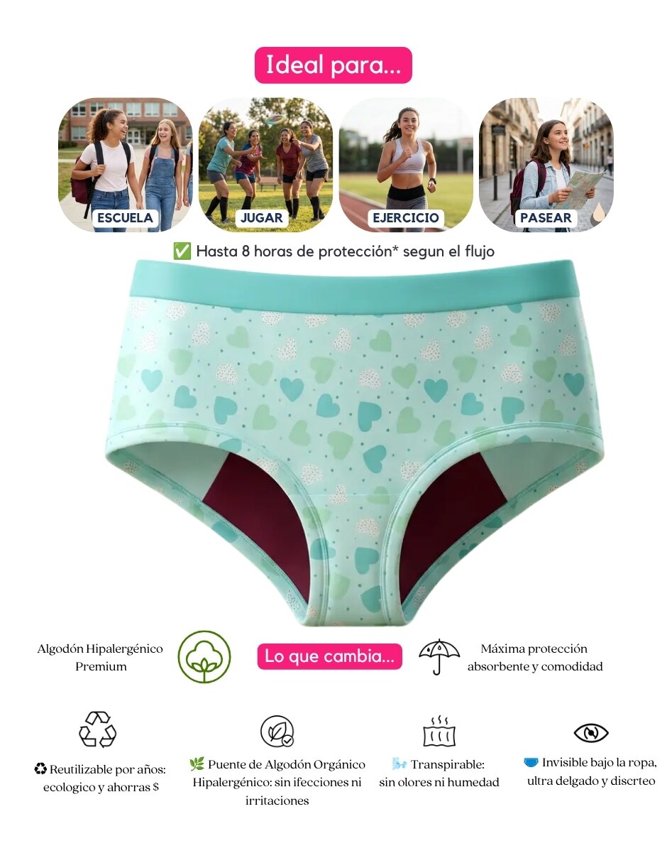 Set panty menstrual flujo moderado 3