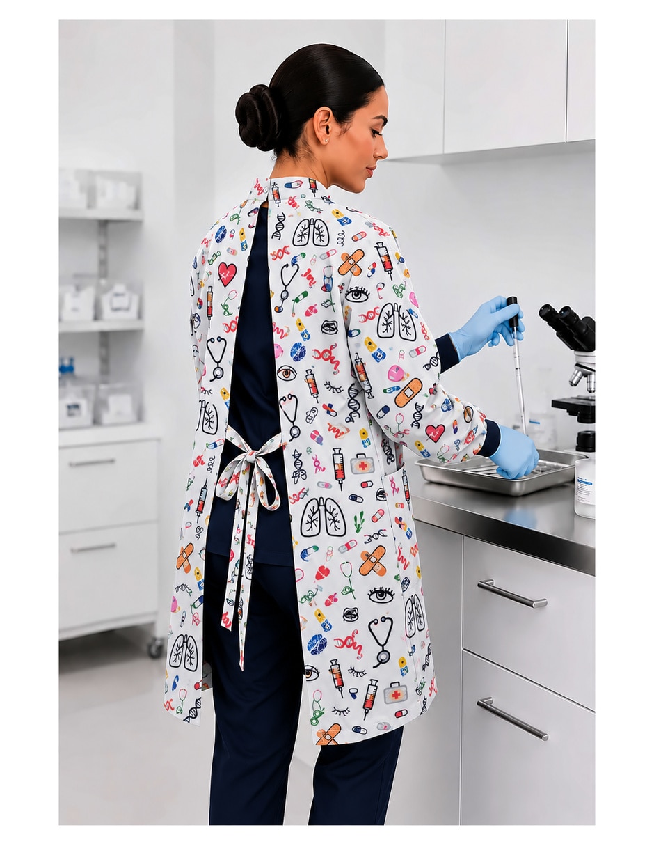 Set de bata médica estilo regular para mujer 7