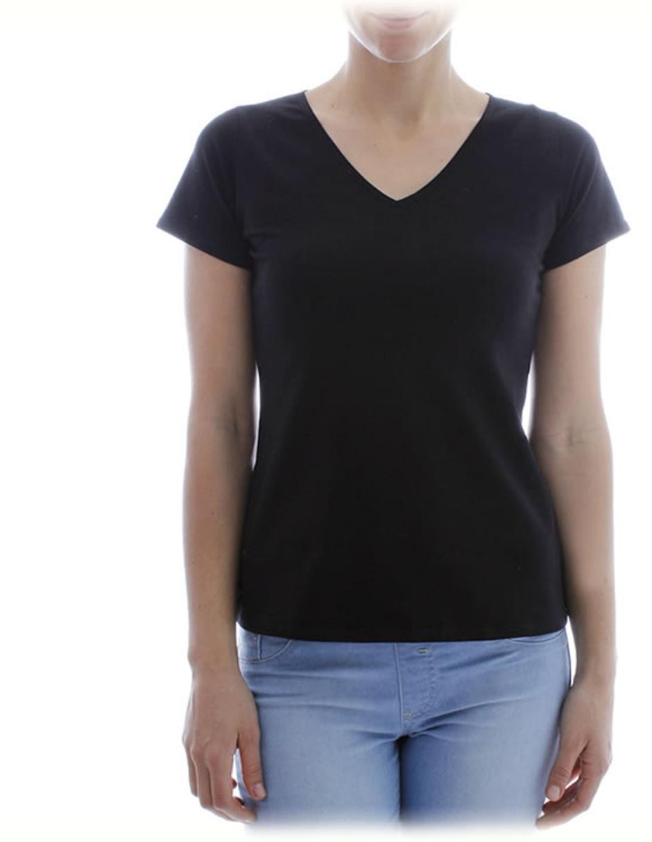 Playera manga corta cuello v para mujer