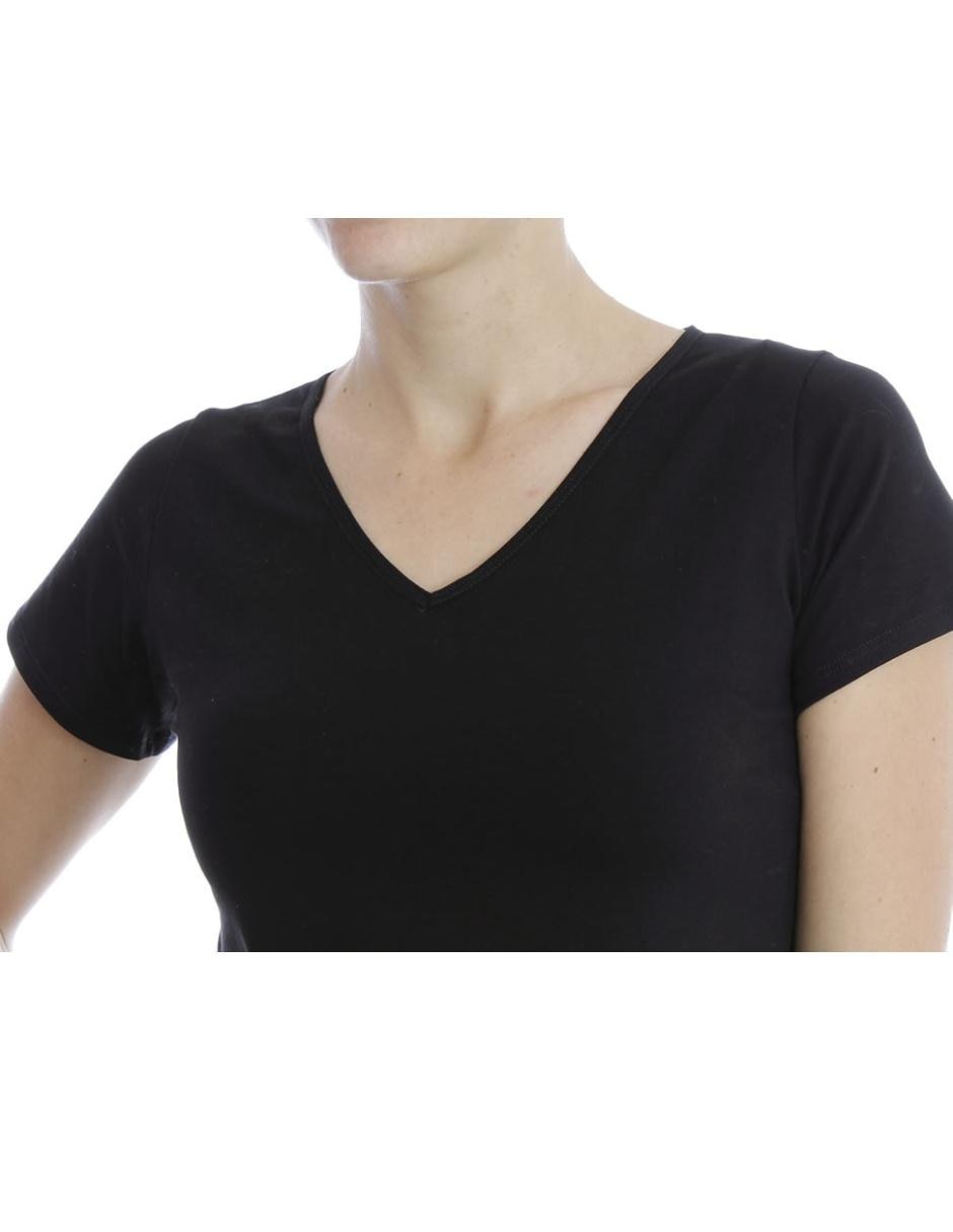 Playera manga corta cuello v mujer 2