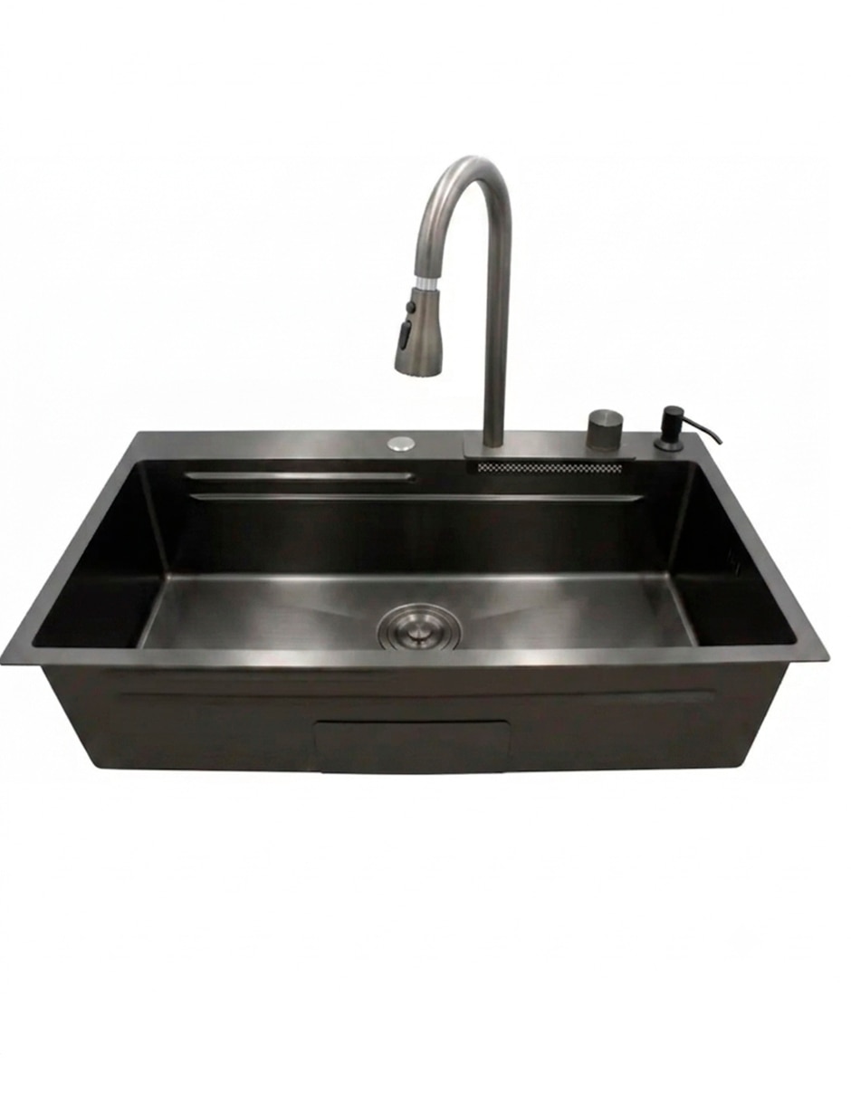 Set de accesorios para tarja de acero inoxidable Rubinett con escurridor si incluye XTA-80-46N